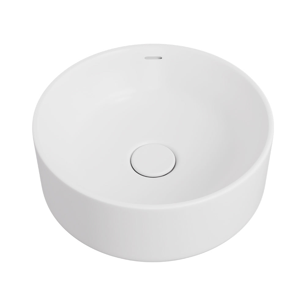 Fienza REBA LUXE Round Basin with Overflow Above Counter Matte White