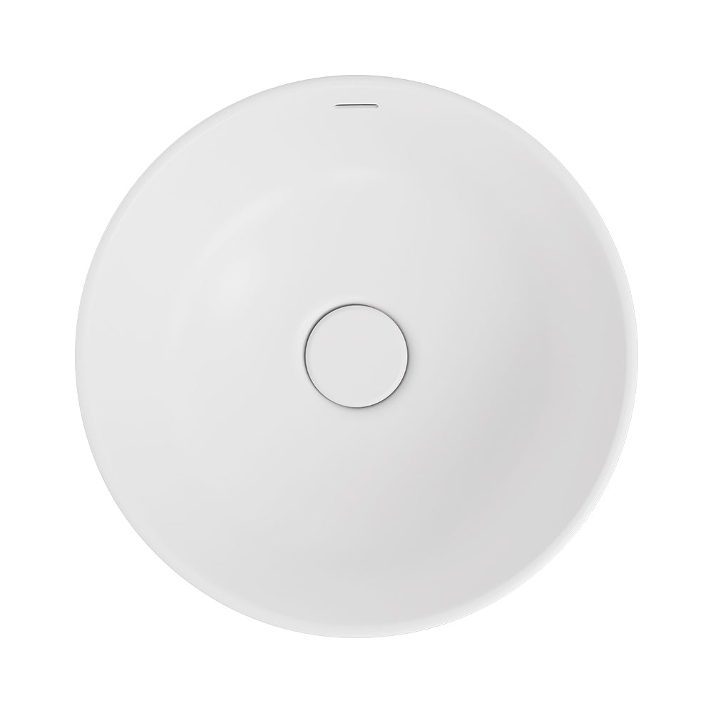 Fienza REBA LUXE Round Basin with Overflow Above Counter Matte White