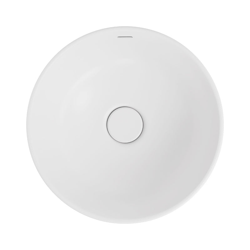 Fienza REBA LUXE Round Basin with Overflow Above Counter Matte White