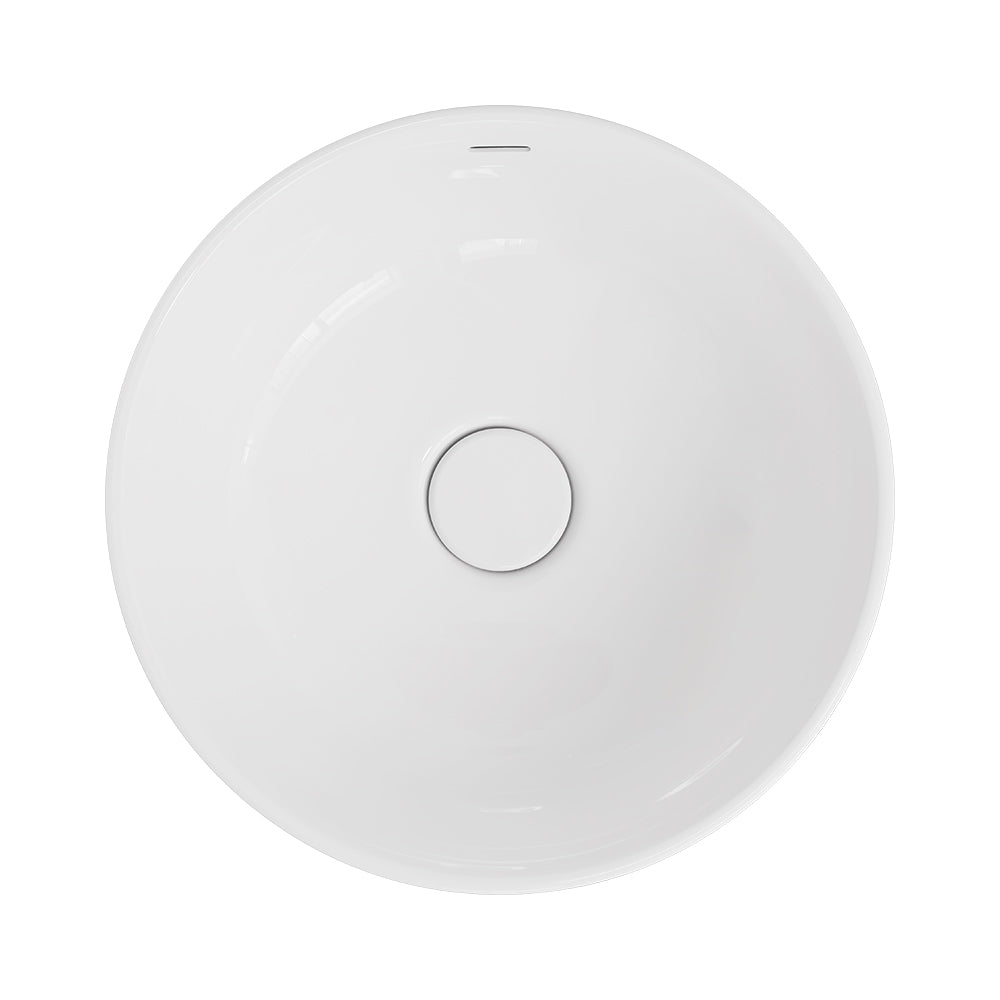 Fienza REBA LUXE Round Basin with Overflow Above Counter Gloss White