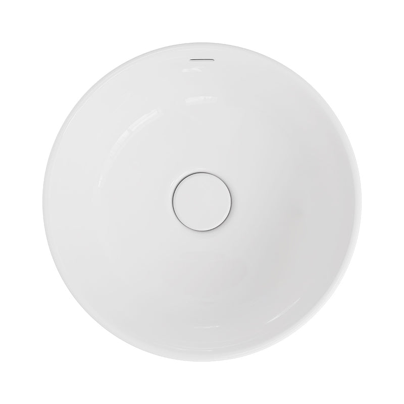 Fienza REBA LUXE Round Basin with Overflow Above Counter Gloss White