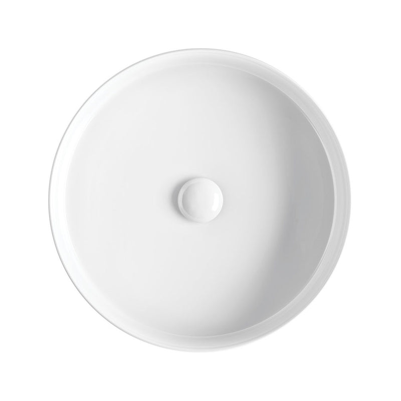 Ovia Fluted Gloss White Round Above Counter Basin