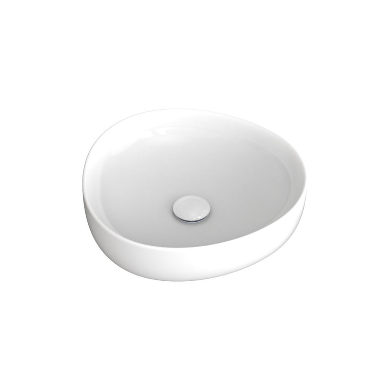 Fienza Pebble Small Above Counter Basin, Gloss White