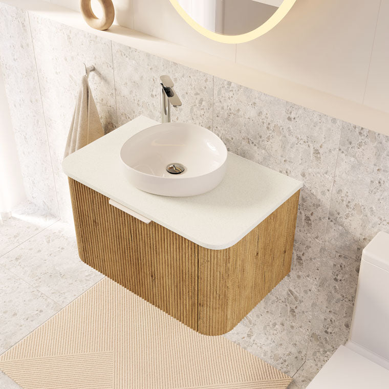 Fienza Pebble Small Above Counter Basin, Gloss White