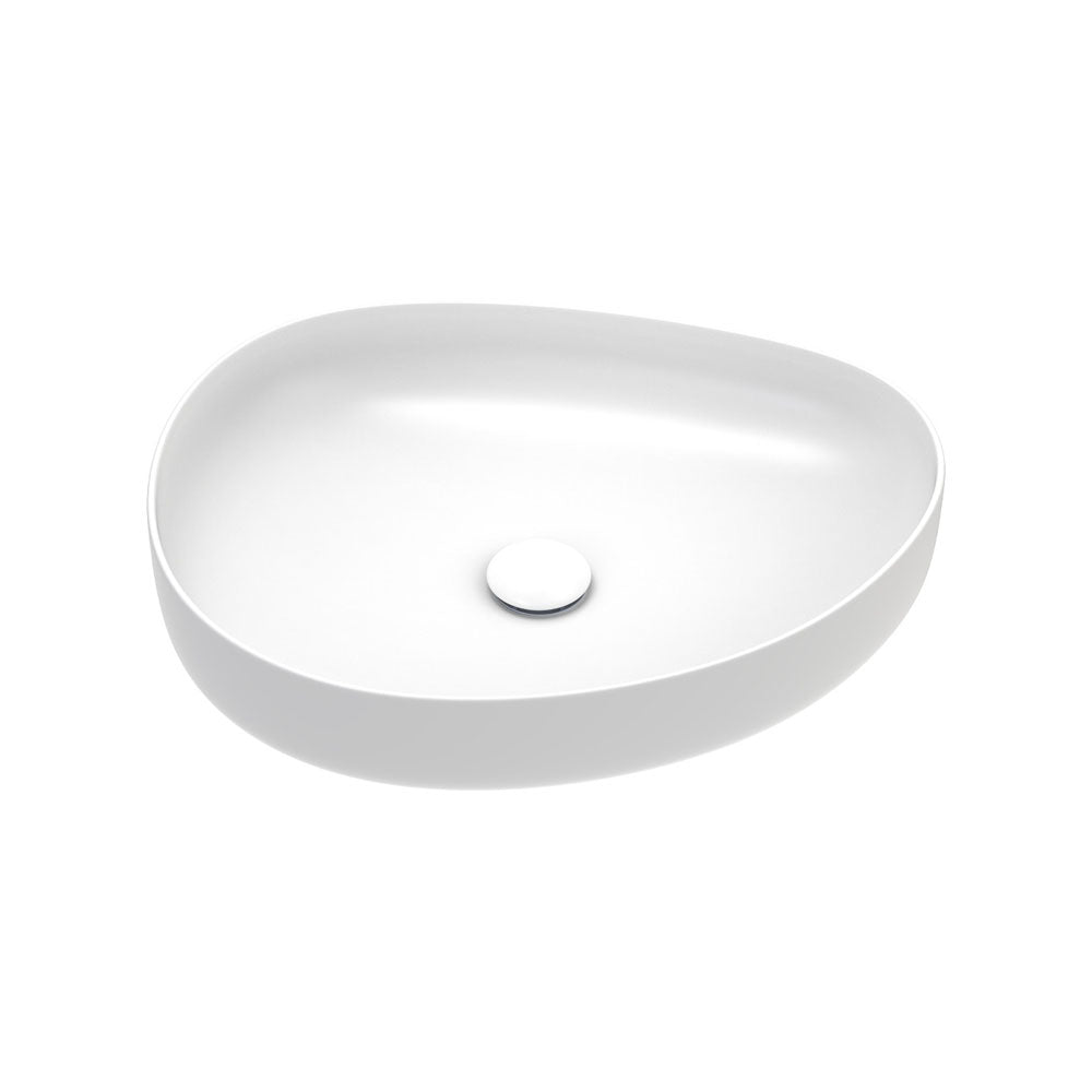 Fienza Pebble Medium Above Counter Basin, Matte White