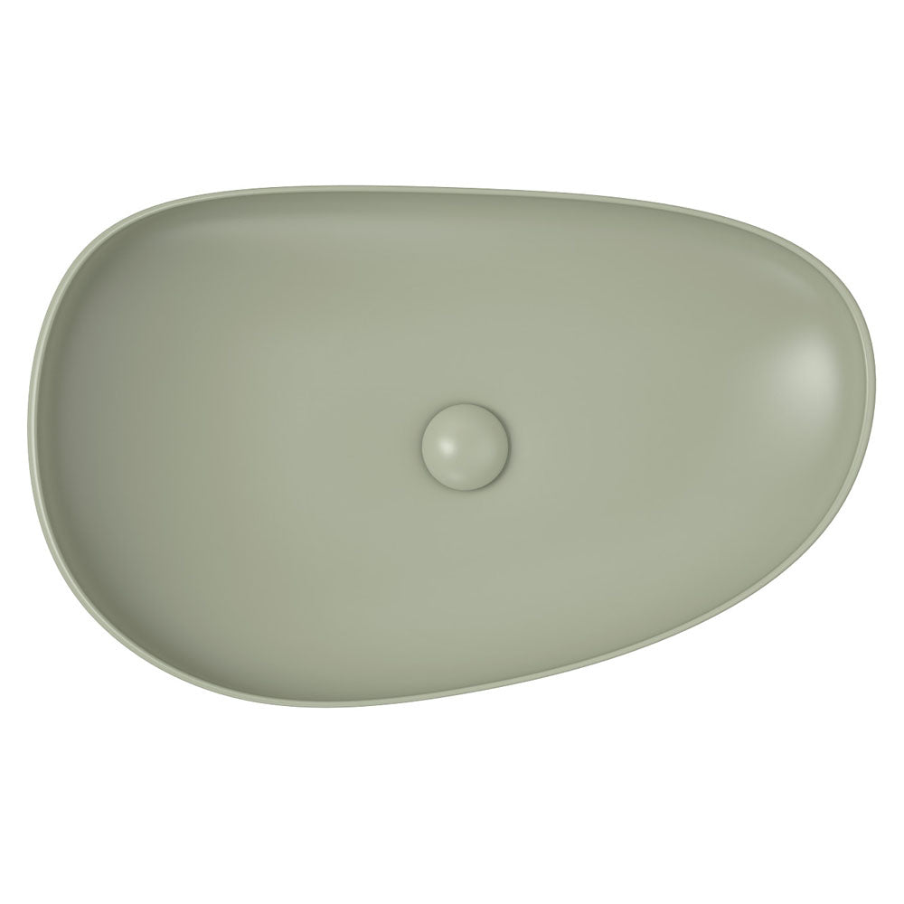 Fienza Pebble Large Above Counter Basin, Matte Olive
