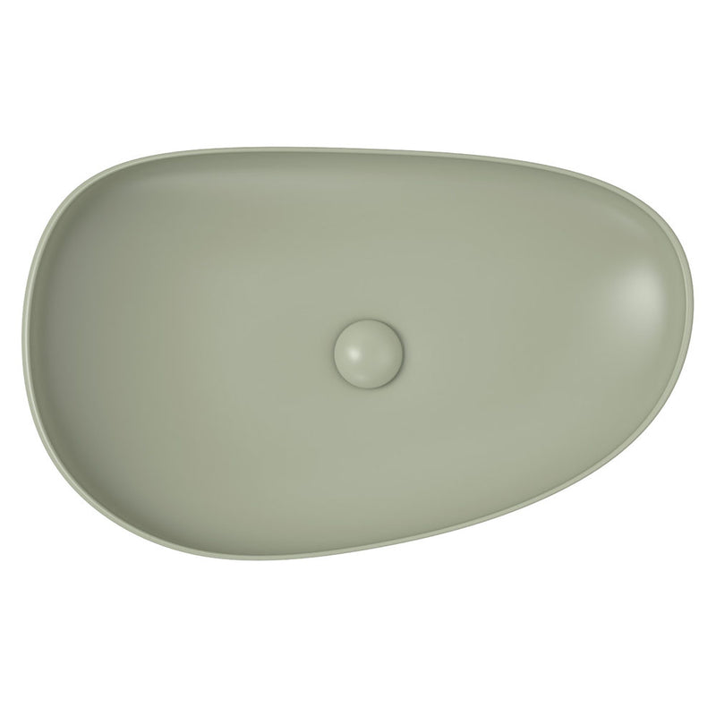 Fienza Pebble Large Above Counter Basin, Matte Olive