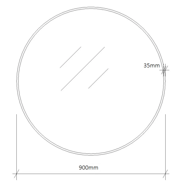 Ovia 900mm Black Framed Round Mirror