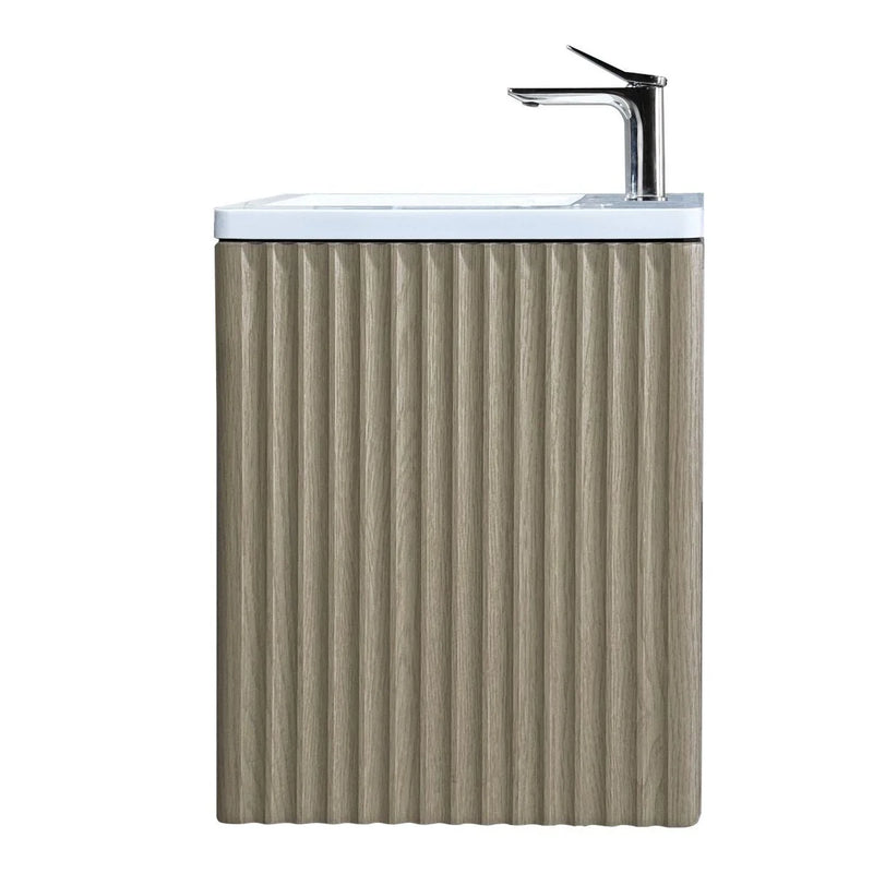 Fluted Rhea 400mm Wall-Hung Cabinet Natural Oak