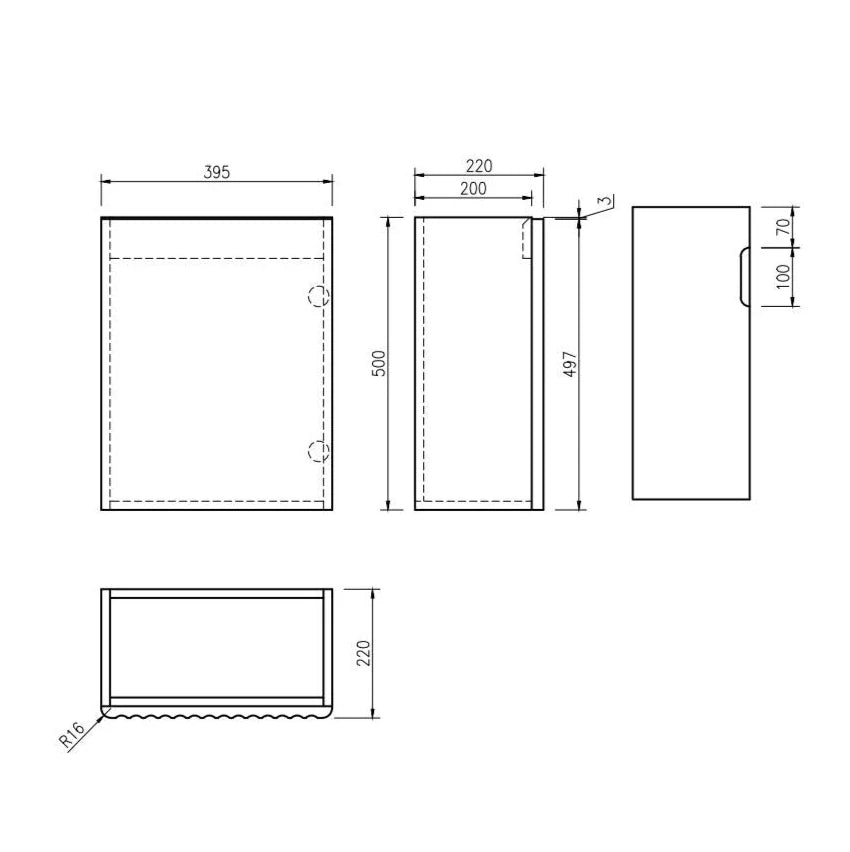 Fluted Rhea 400mm Wall-Hung Cabinet Natural Oak