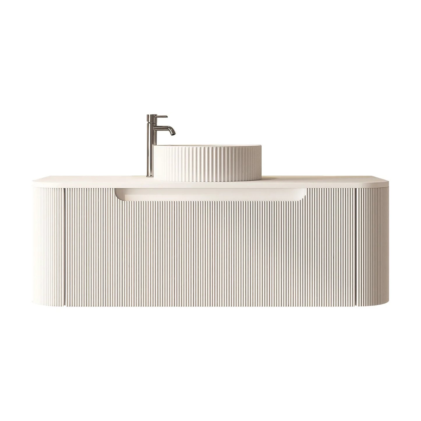 Rome Fluted Groove 1200mm Wall-Hung Cabinet - Matt White