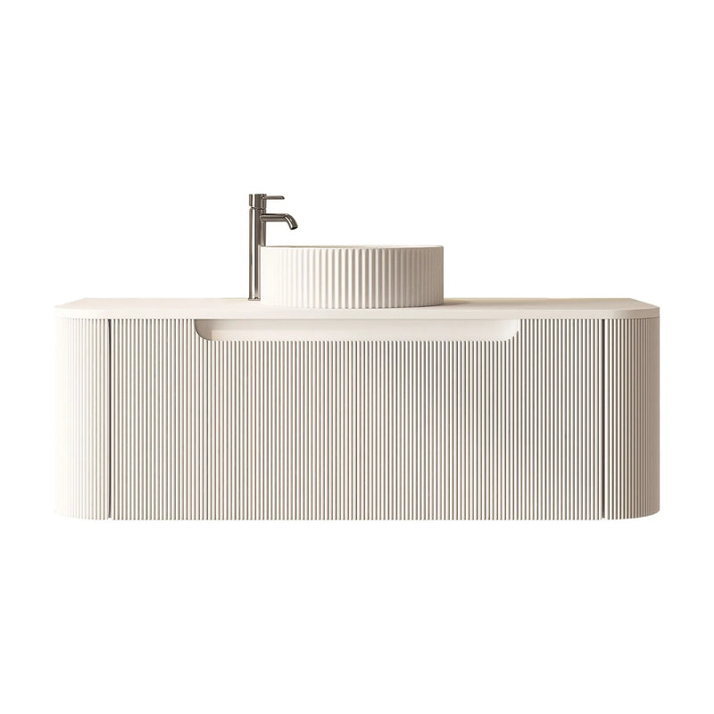 Rome Fluted Groove 1200mm Wall-Hung Cabinet - Matt White
