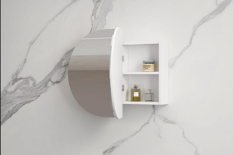 Ovia 900mm Rosy Horizontal Pill Oval Shaving Cabinet Matte White