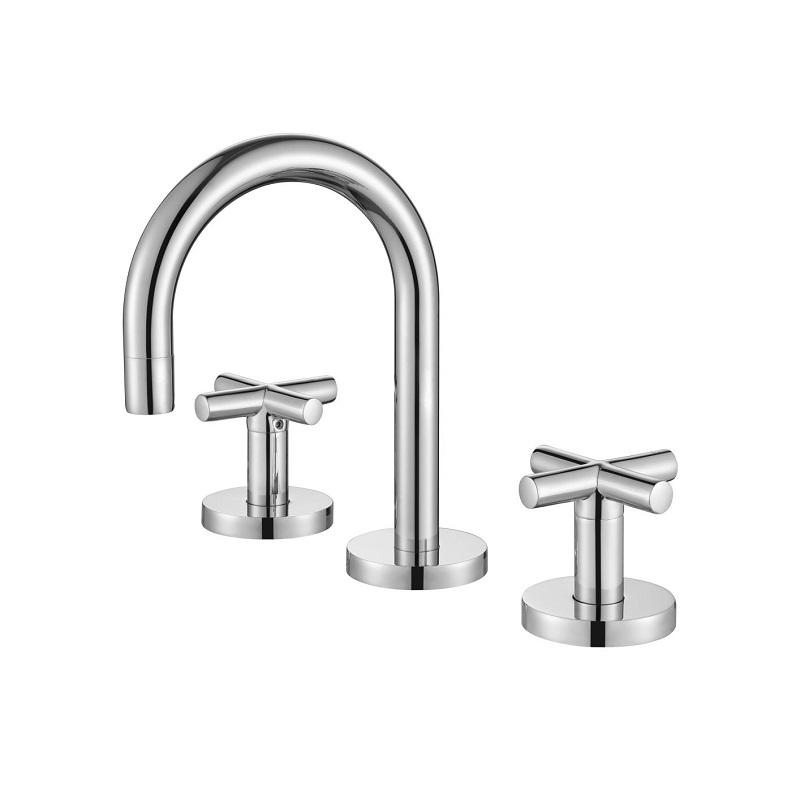 Modern National Cross Handle Ryker Basin Set 1/4 Turn Chrome