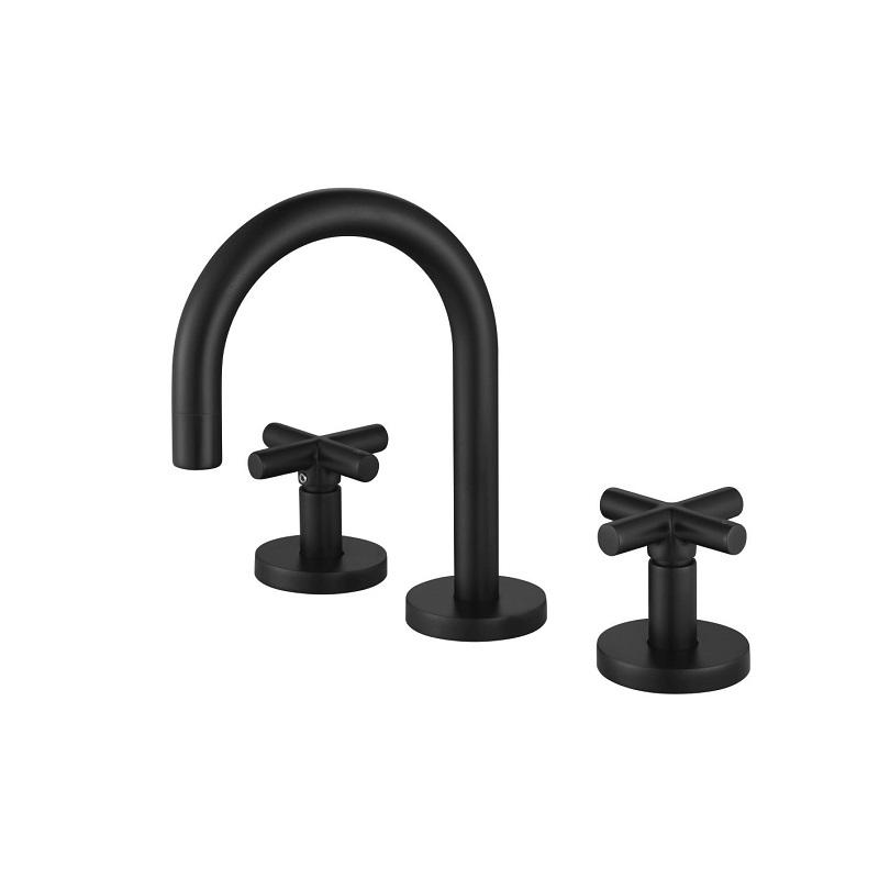 Modern National Cross Handle Ryker Basin Set 1/4 Turn Matte Black