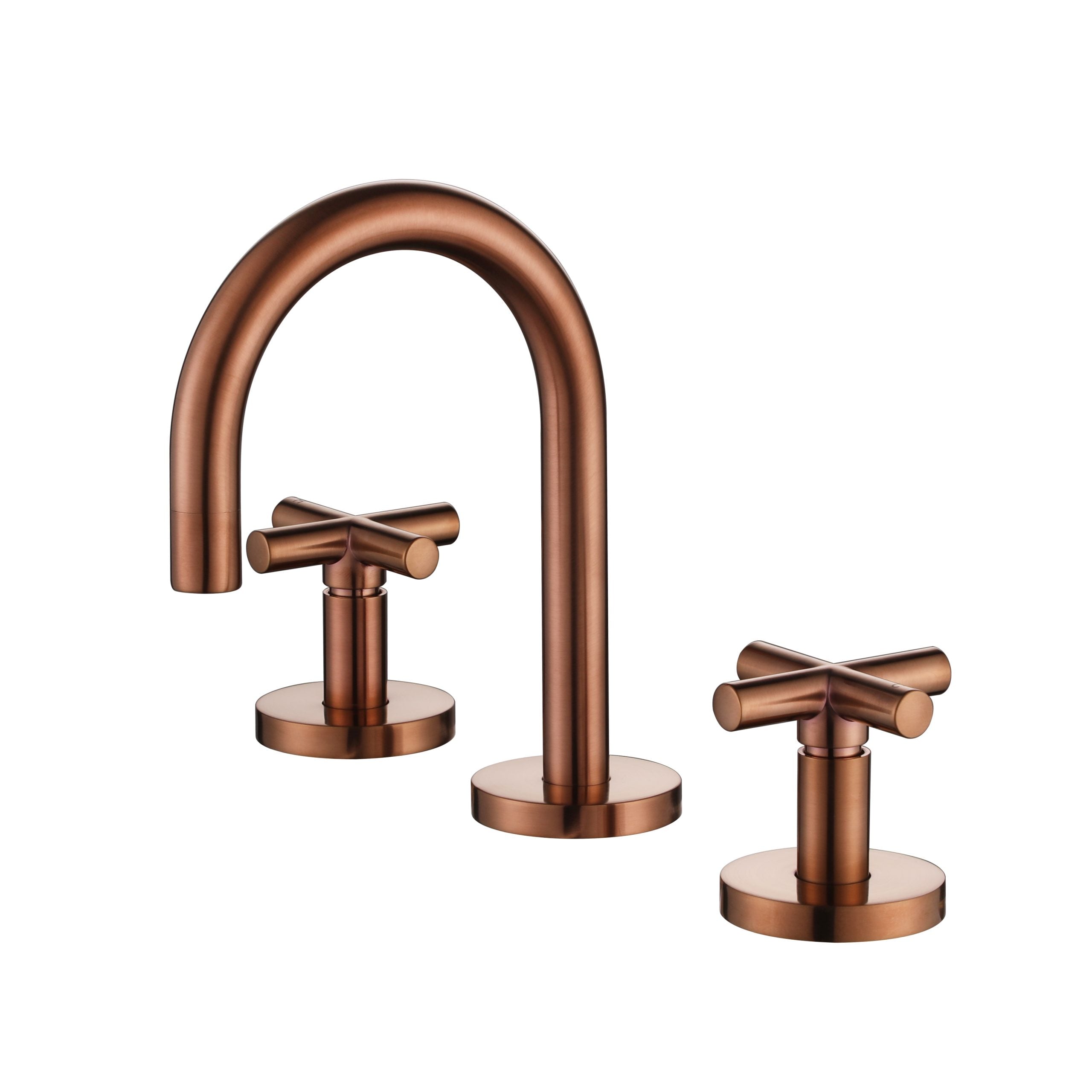 Modern National Cross Handle Ryker Basin Set 1/4 Turn Champagne