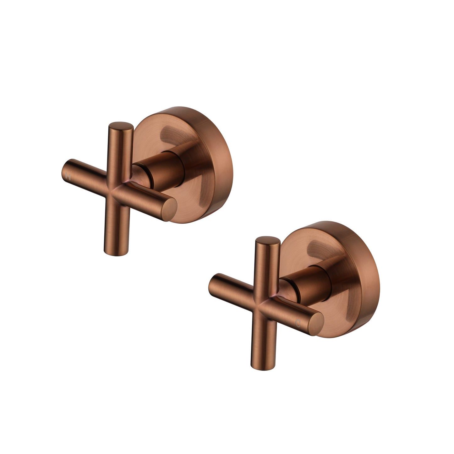 Modern National Cross Handle Ryker Wall Tap Set 1/4 Turn Champagne