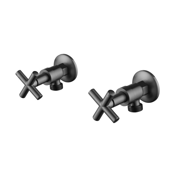 Modern National Cross Handle Ryker Washing Machine Set 1/4 Turn Gun Metal