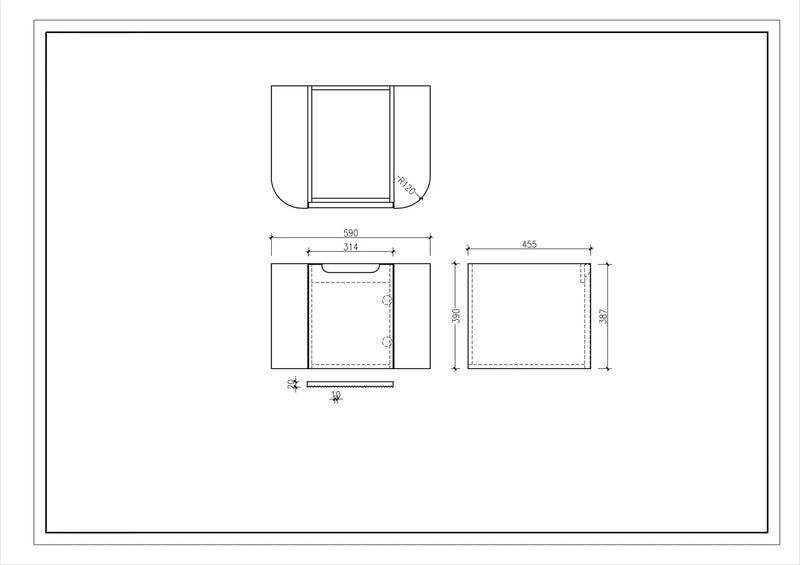 Rome Fluted Groove 600mm Wall-Hung Cabinet - Bur Oak