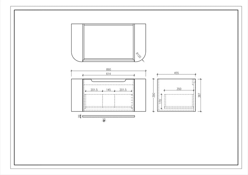 Rome Fluted Groove 900mm Wall-Hung Cabinet - Bur Oak