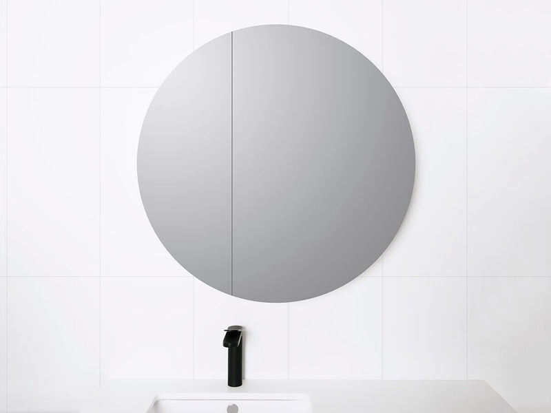 Ovia 800mm Matte White Round Shaving Cabinet