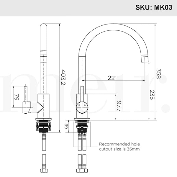 Meir Round Kitchen Mixer Champagne