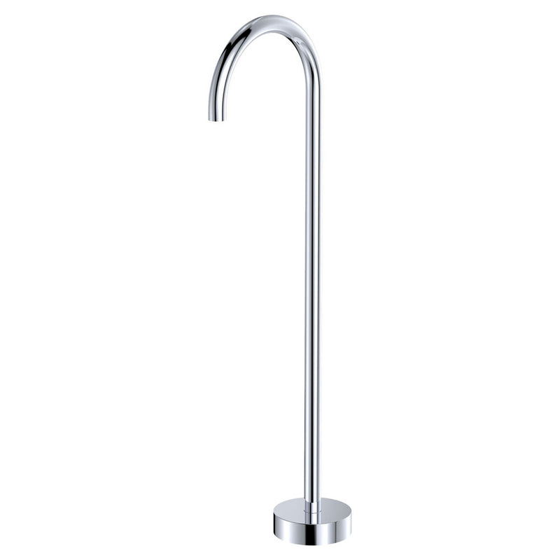Fienza Kaya Gooseneck Floor Mounted Bath Outlet, Chrome