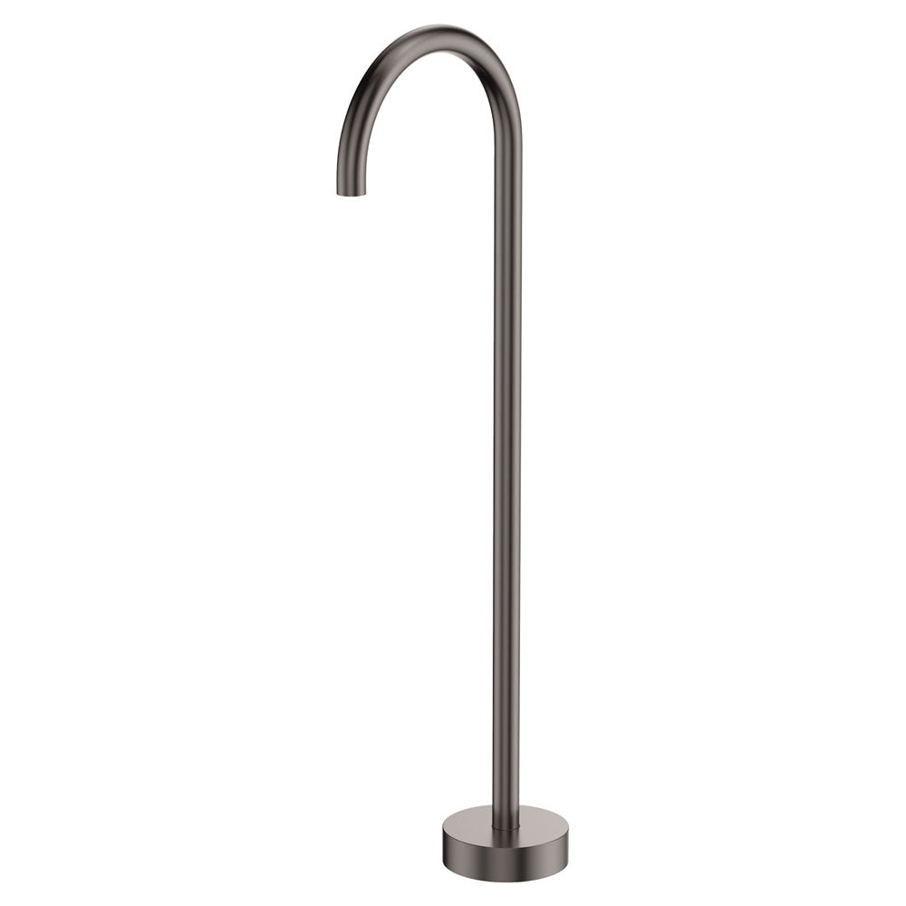 Fienza Kaya Gooseneck Floor Mounted Bath Outlet, Gun Metal