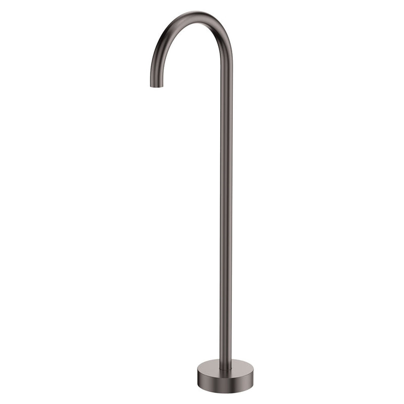 Fienza Kaya Gooseneck Floor Mounted Bath Outlet, Gun Metal