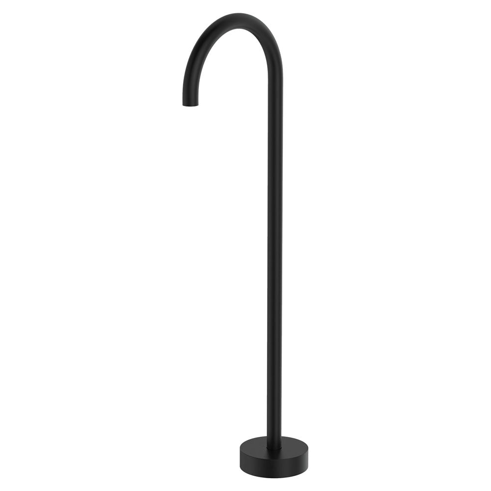 Fienza Kaya Gooseneck Floor Mounted Bath Outlet, Matte Black
