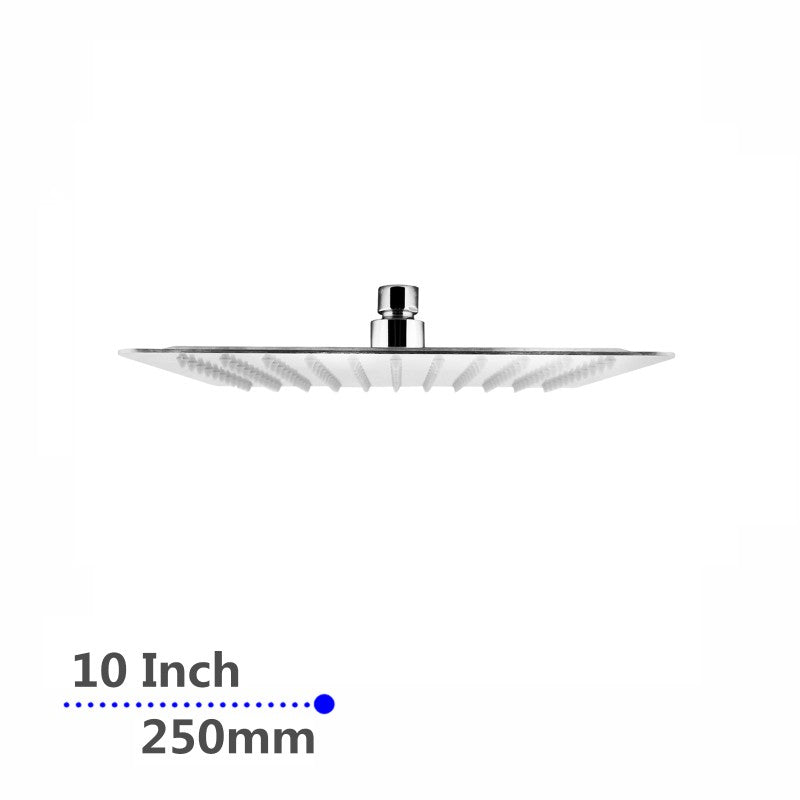 Aquaperla 250mm 10" Stainless Steel 304 Chrome Super-slim Square Rainfall Shower Head