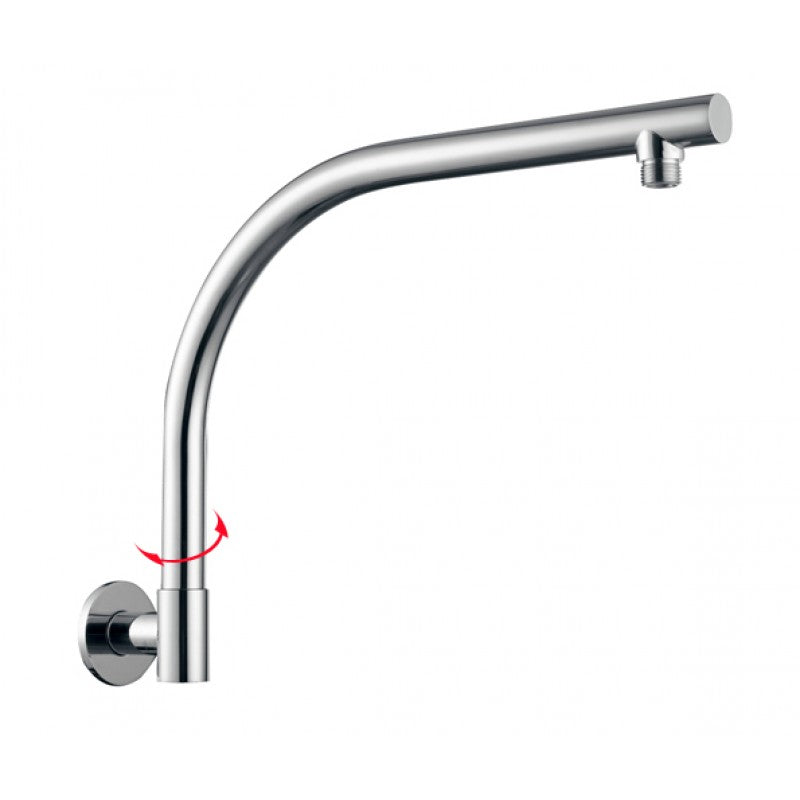 Aquaperla Round Chrome Swivel Wall Mounted Shower Arm