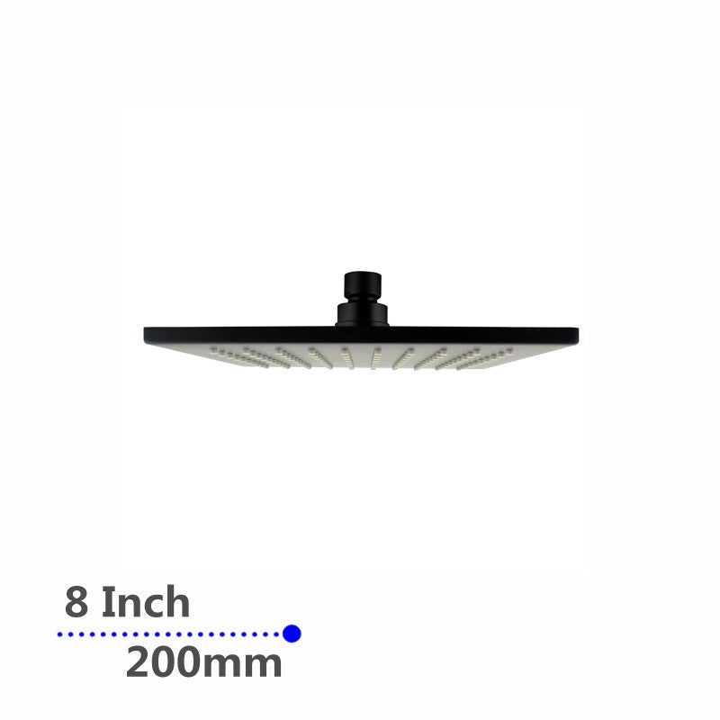 Aquaperla 200mm 8" Solid Brass Black Nero Rainfall Brass Shower Head WELS WATERMARK