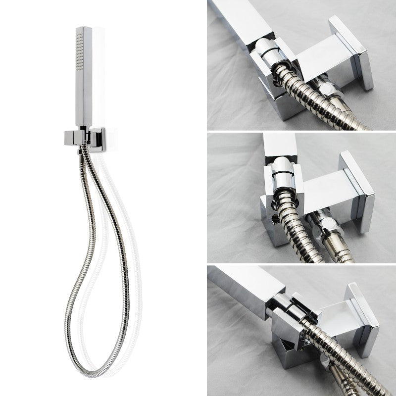 Aquaperla Square Chrome Hand held Shower Set