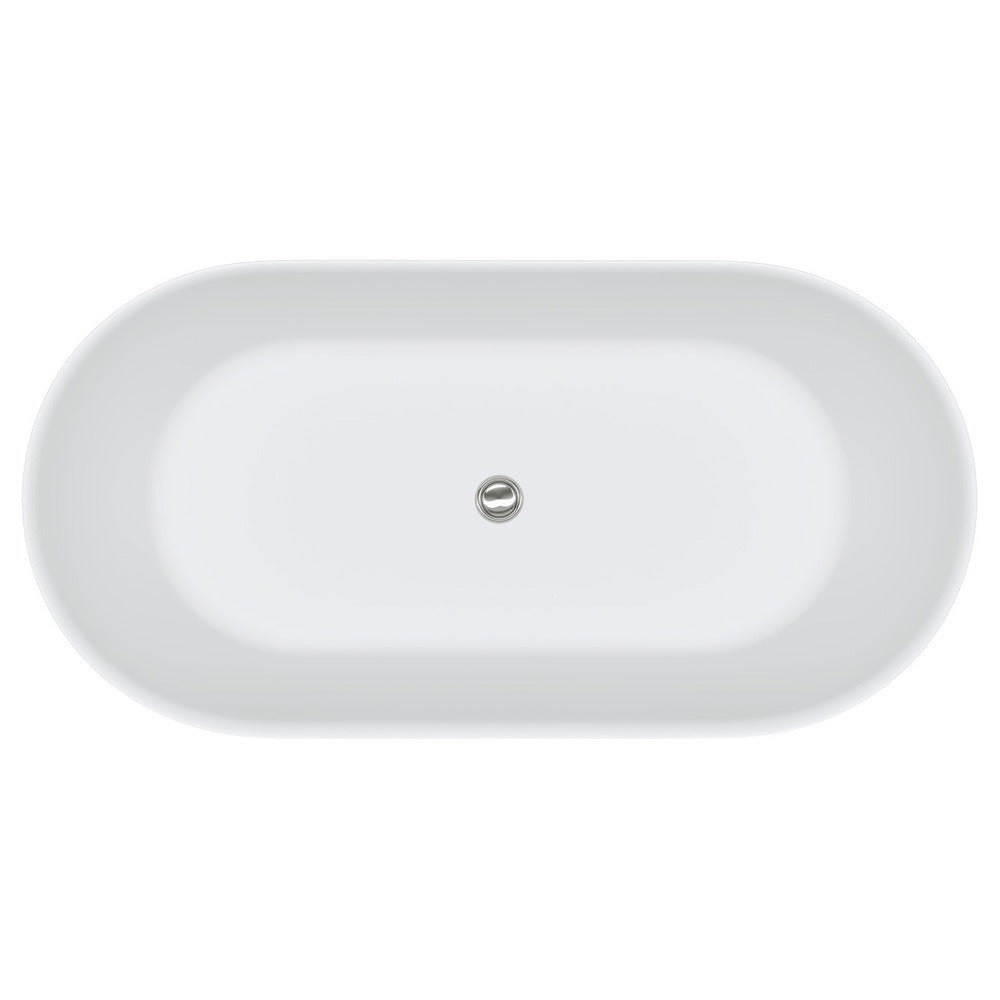 Fienza KAYA Slim Wall Matte White Stone Bath 1500mm