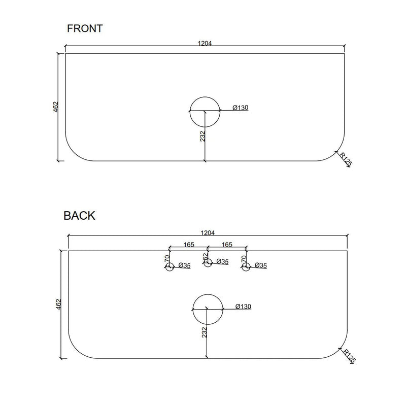 Rome Fluted Groove 1200mm Wall-Hung Cabinet - Bur Oak