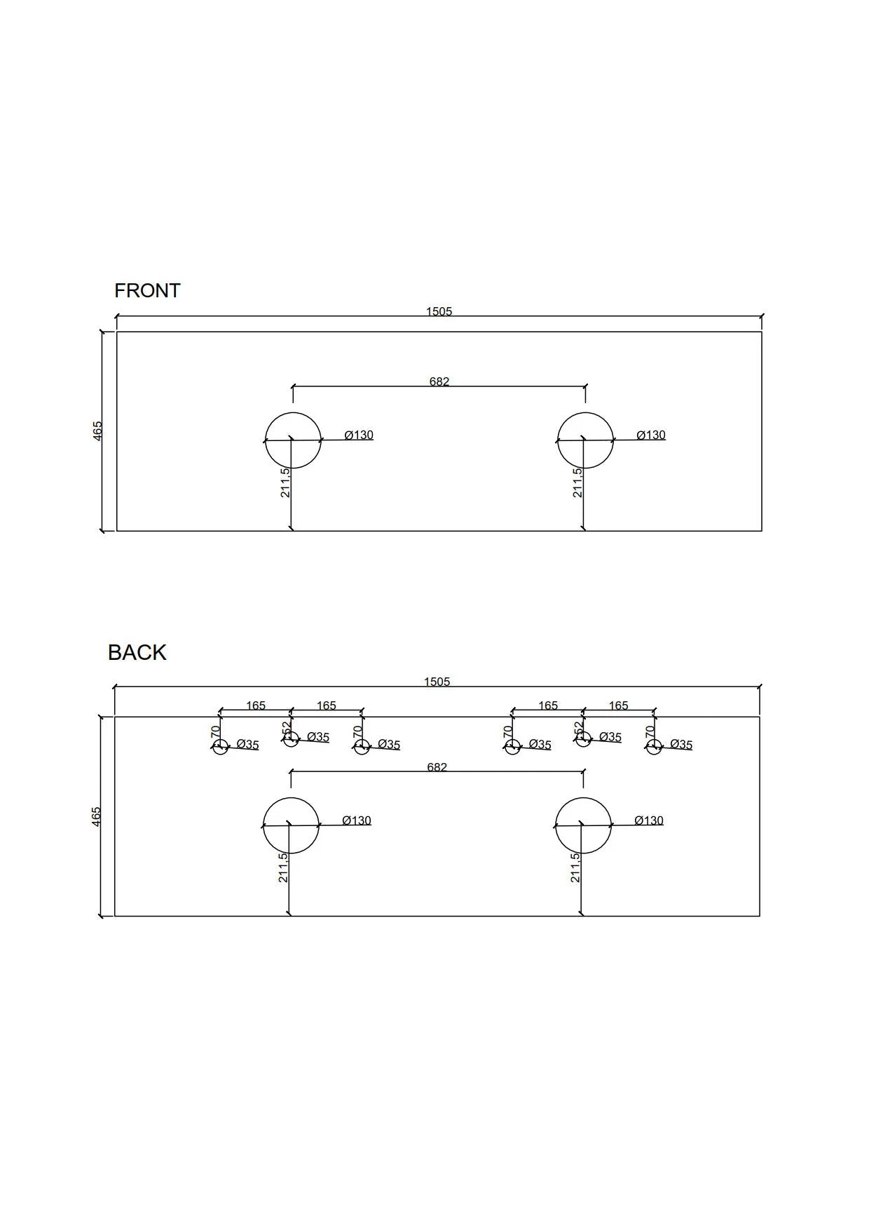 Hera 1500mm Wall-Hung Vanity Tasmanian Oak