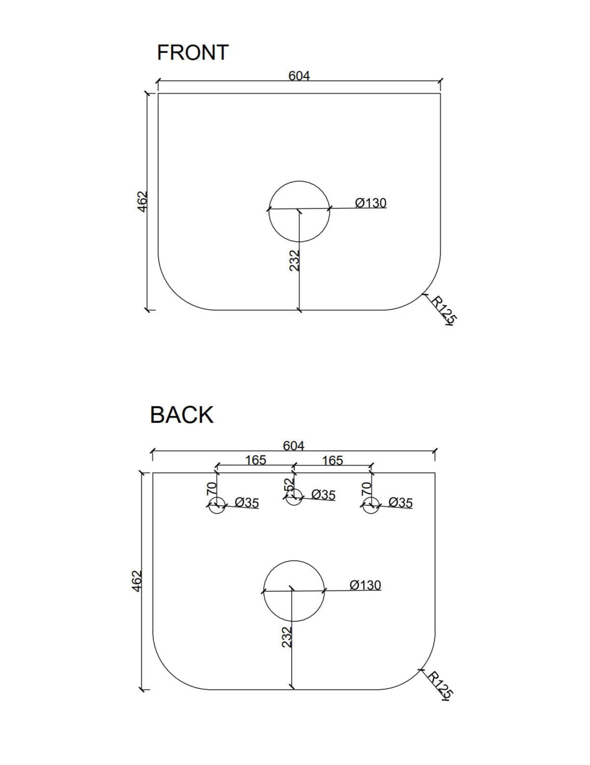 Rome Fluted Groove 600mm Wall-Hung Cabinet - Matt Black