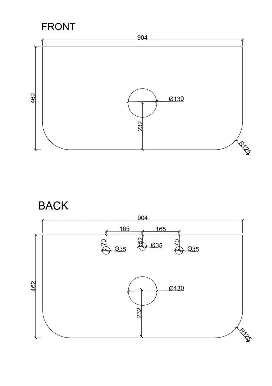 Rome Fluted Groove 900mm Wall-Hung Cabinet - Bur Oak