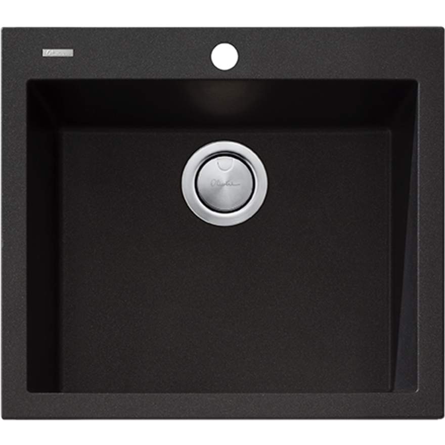 Santorini Black Large Bowl Topmount Sink