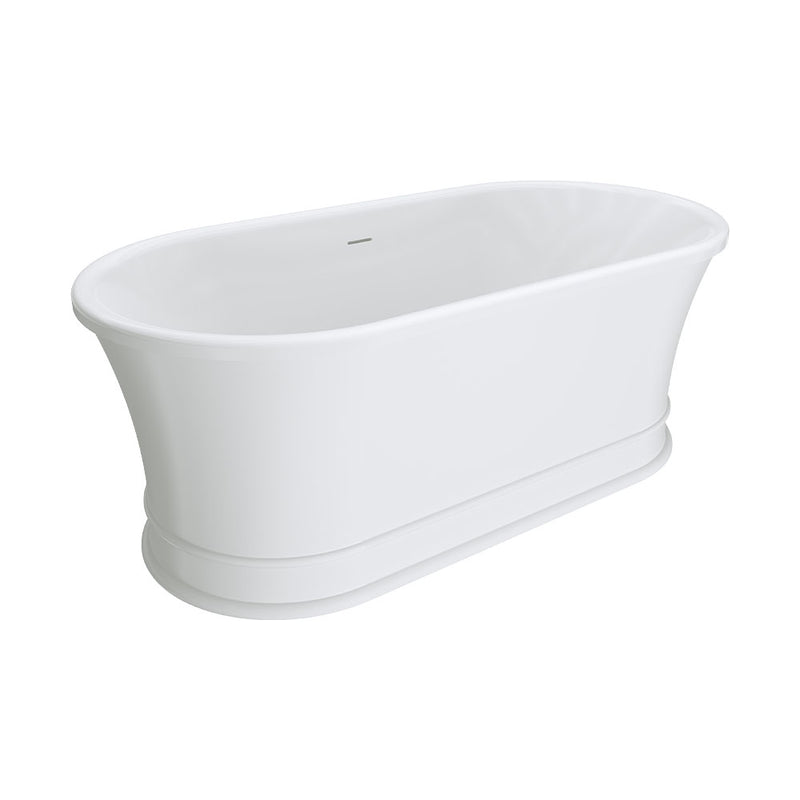 Fienza 1500mm Lillian Federation Freestanding Solid Surface Matte Exterior Acrylic White Bath