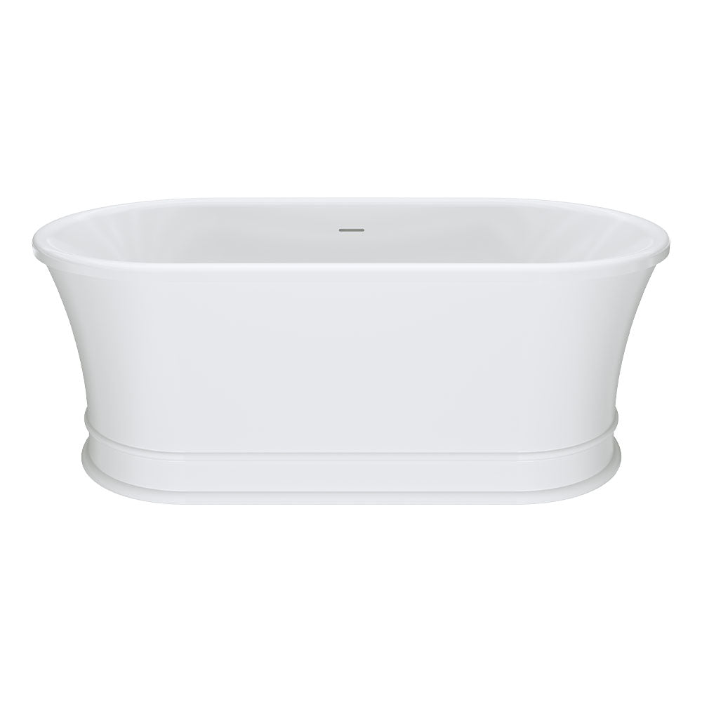 Fienza 1500mm Lillian Federation Freestanding Solid Surface Matte Exterior Acrylic White Bath