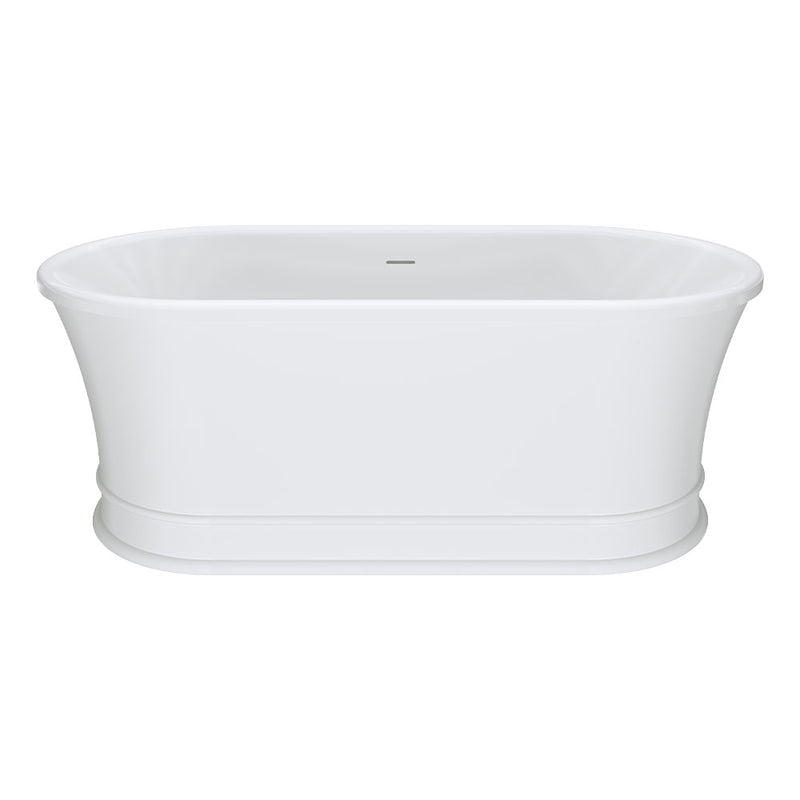 Fienza 1500mm Lillian Federation Freestanding Solid Surface Matte Exterior Acrylic White Bath