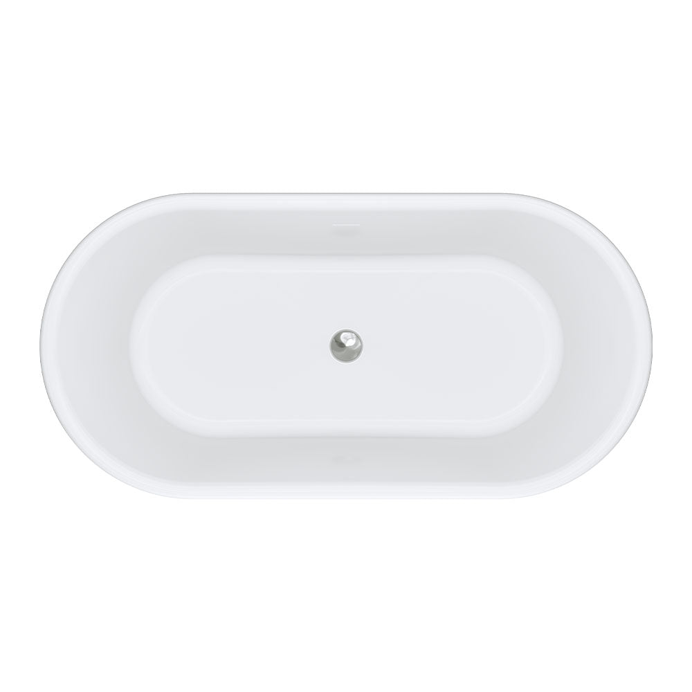 Fienza 1500mm Lillian Federation Freestanding Solid Surface Matte Exterior Acrylic White Bath