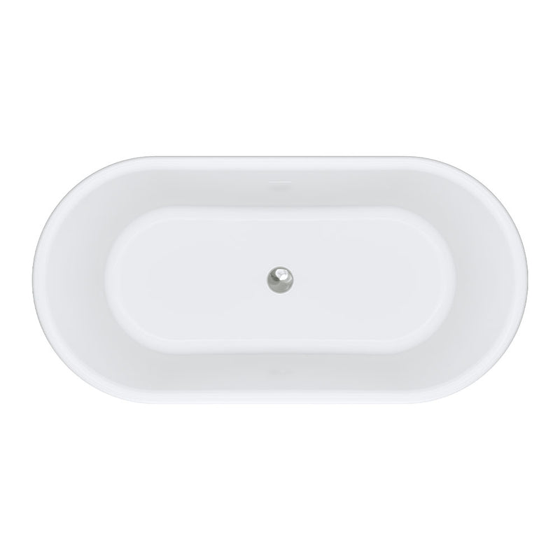 Fienza 1500mm Lillian Federation Freestanding Solid Surface Matte Exterior Acrylic White Bath