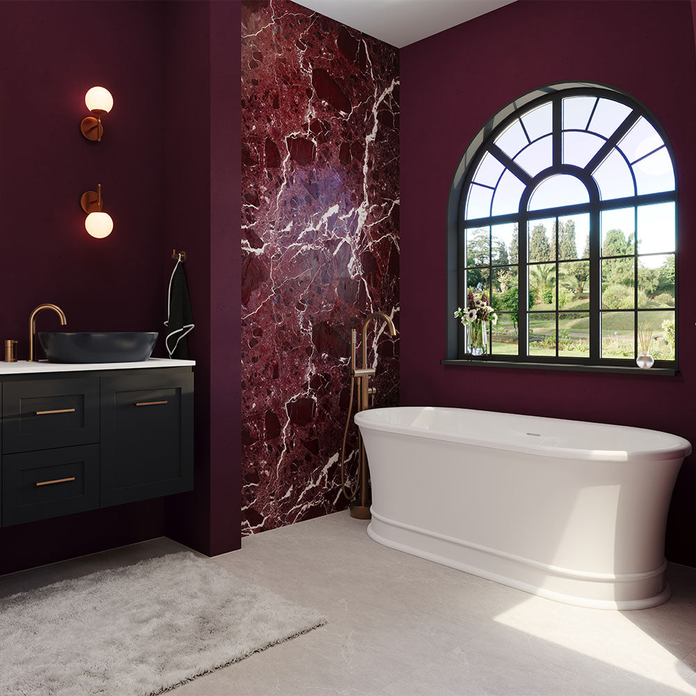 Fienza 1500mm Lillian Federation Freestanding Solid Surface Matte Exterior Acrylic White Bath