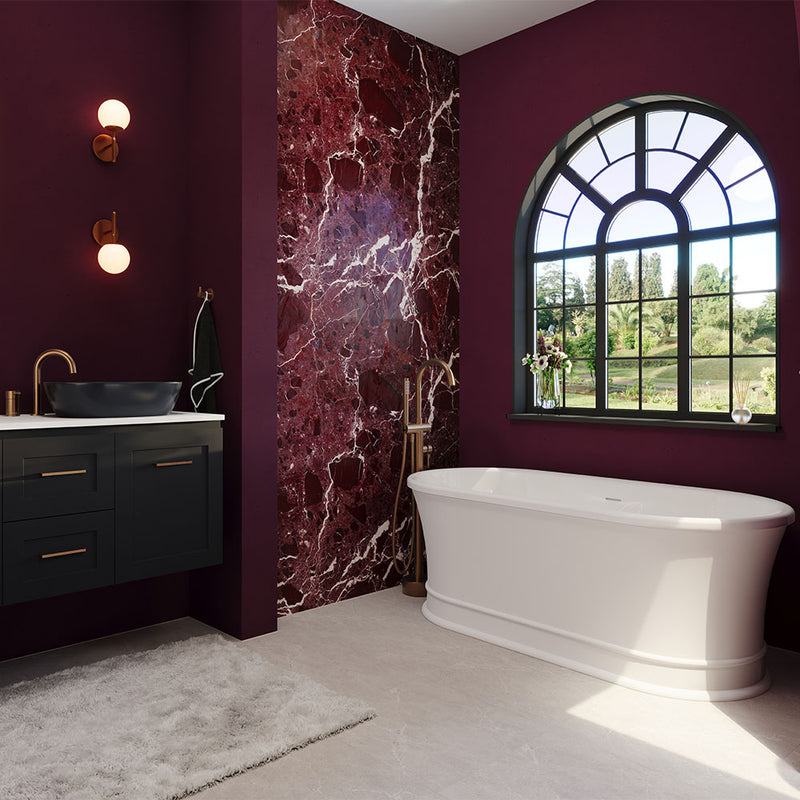 Fienza 1500mm Lillian Federation Freestanding Solid Surface Matte Exterior Acrylic White Bath