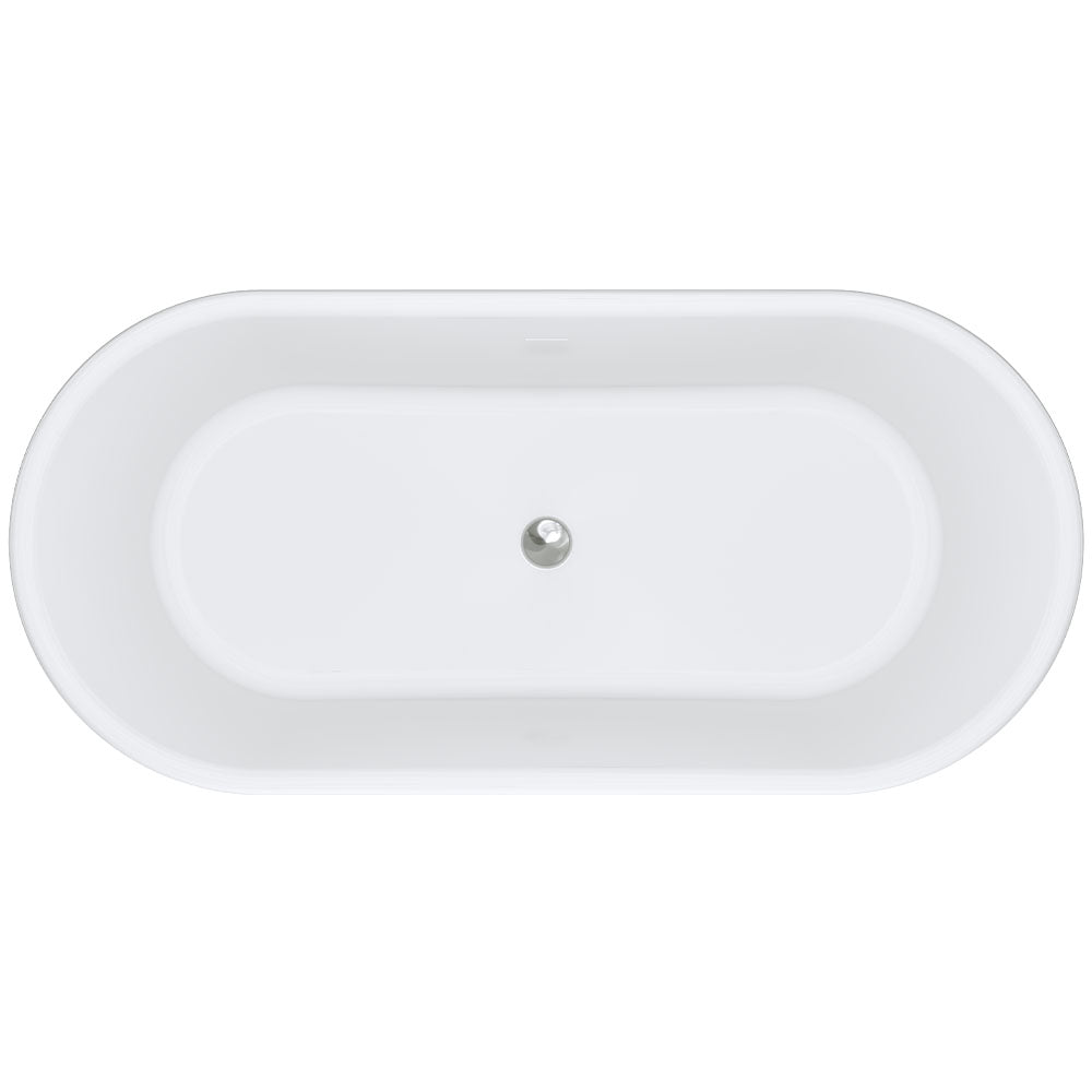 Fienza 1700mm Lillian Federation Freestanding Solid Surface Matte Exterior Acrylic White interior Bath