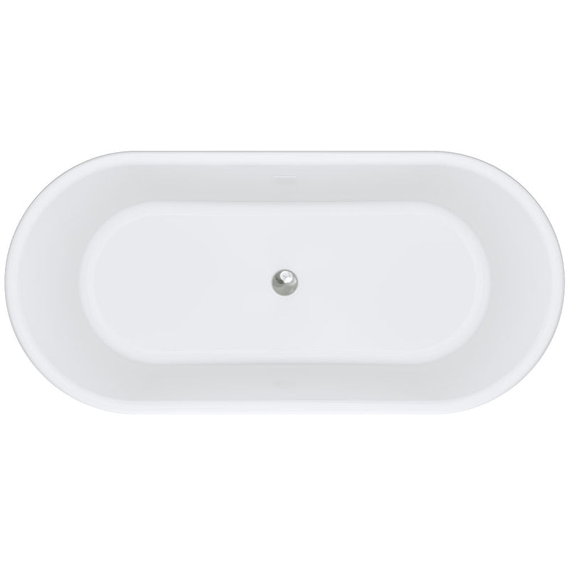 Fienza 1700mm Lillian Federation Freestanding Solid Surface Matte Exterior Acrylic White interior Bath