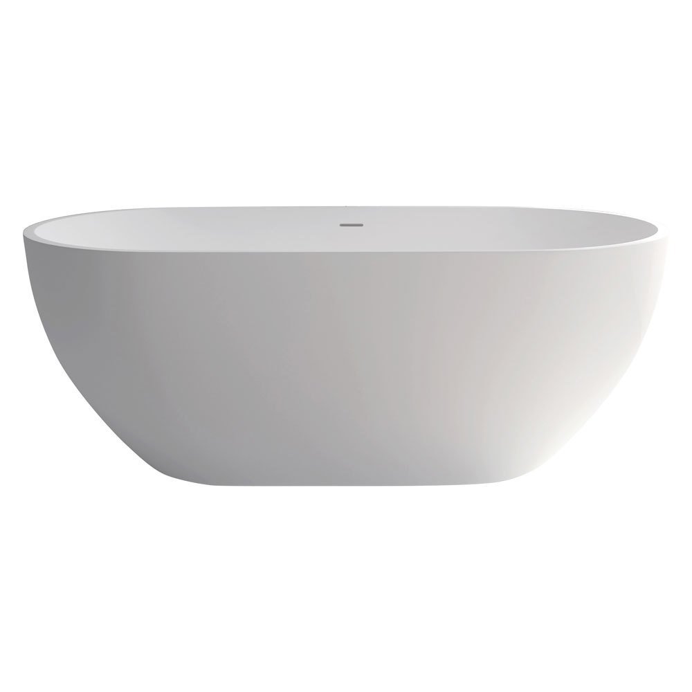 Fienza Nero 1550 Matte White Stone Free Standing Bath Tub